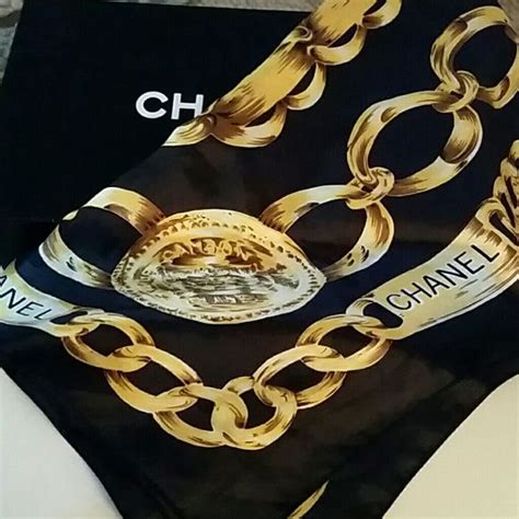 black and gold chanel chain scarf|Chanel scarf price.